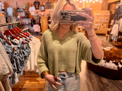 Crop Patch Sweater