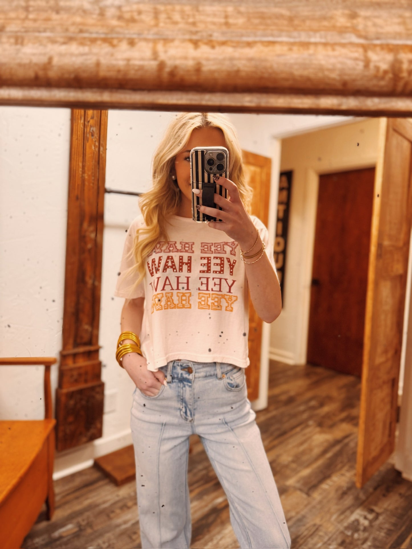 Yeehaw Wide Crop Tee