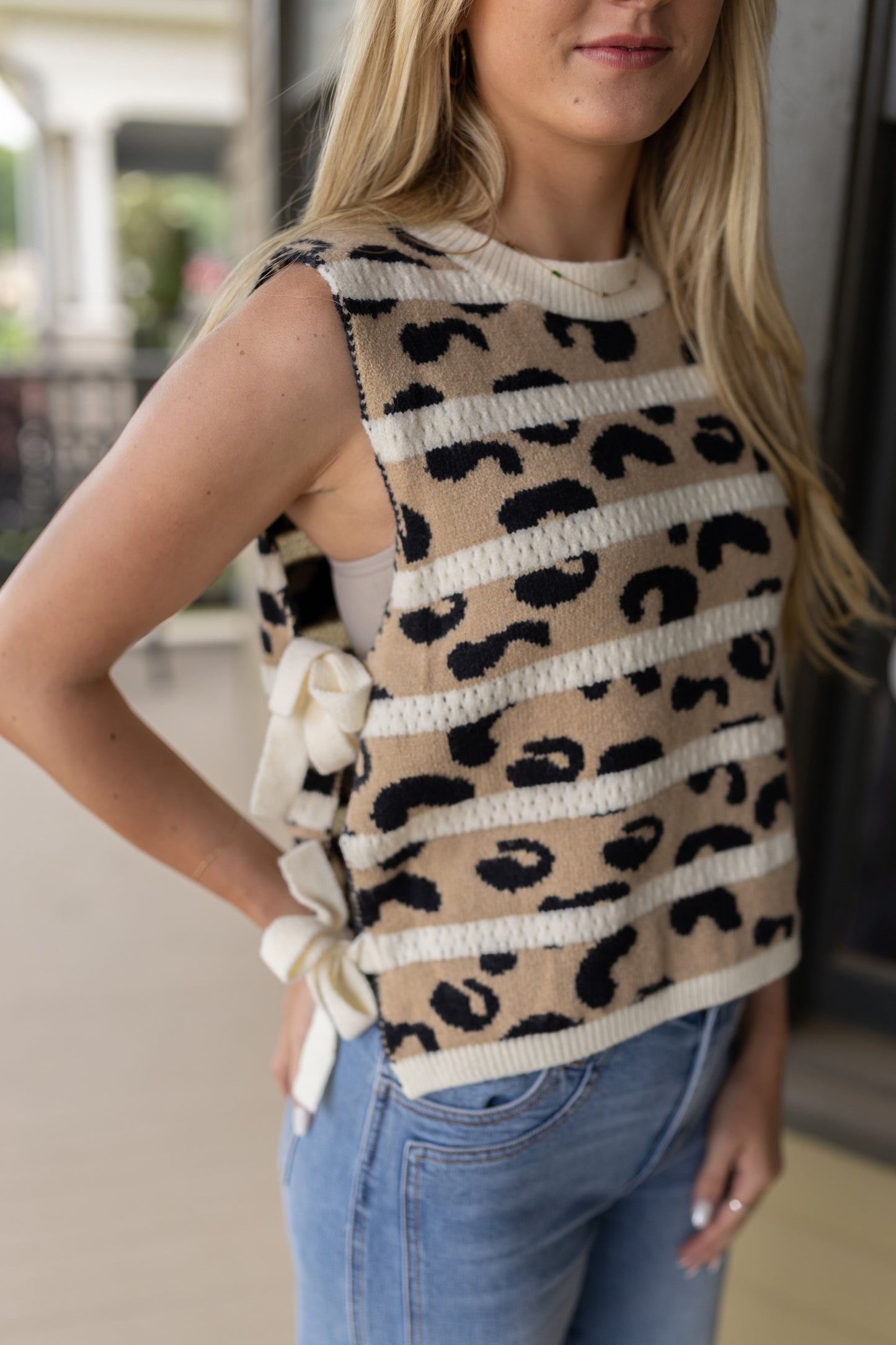Leopard Side Tie Top