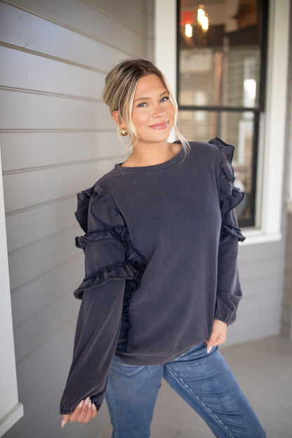 Eloise Ruffle Sweatshirt