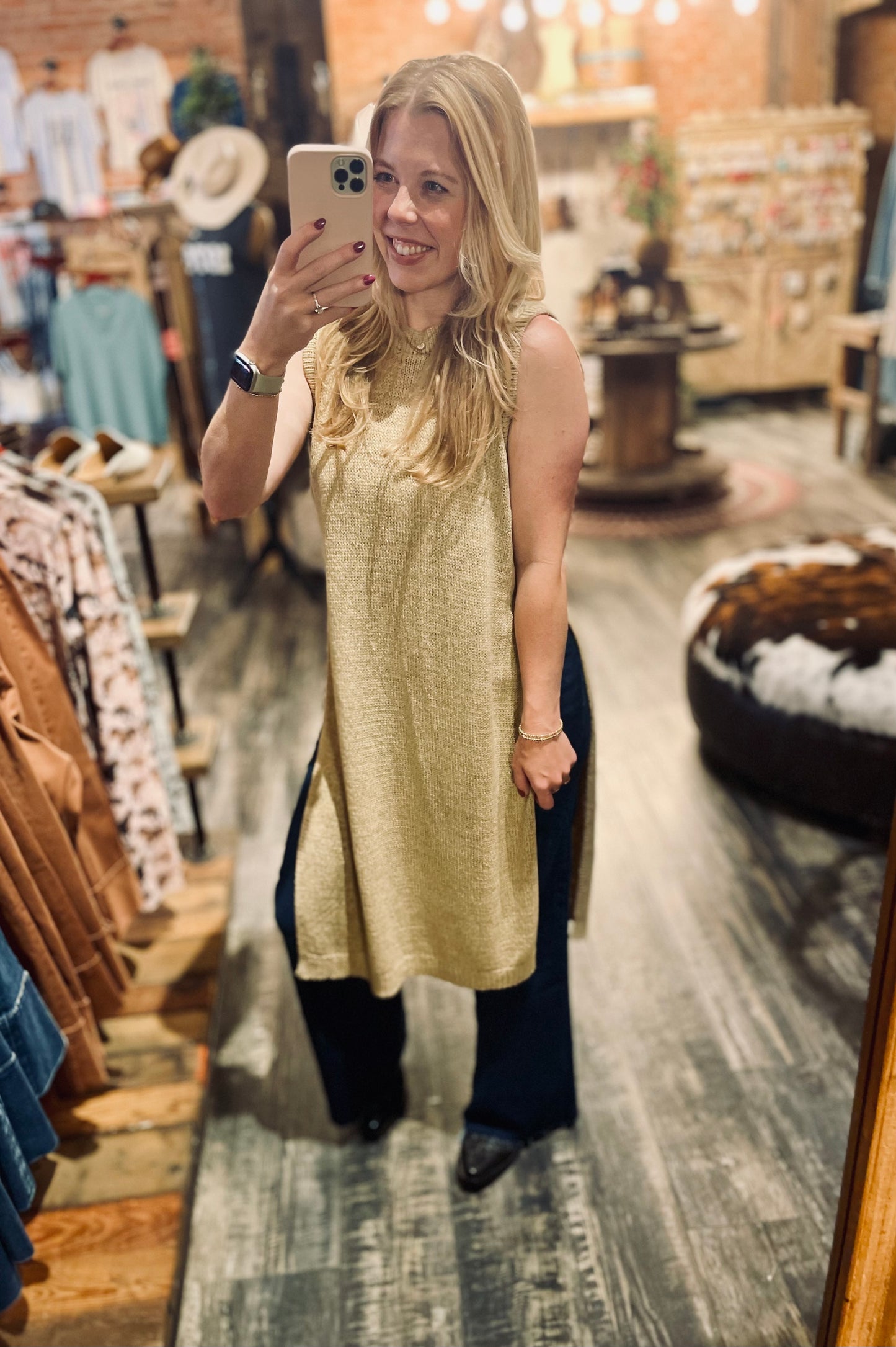 Side Split Sweater in Honey