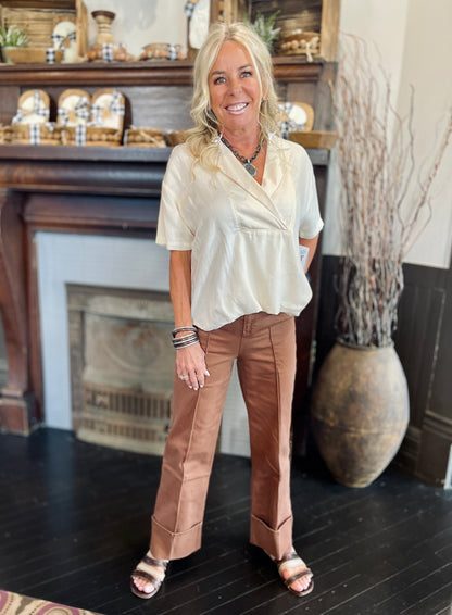 Chestnut Wide Leg Jean