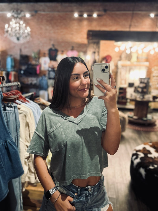 Roxy Pocket V-Neck