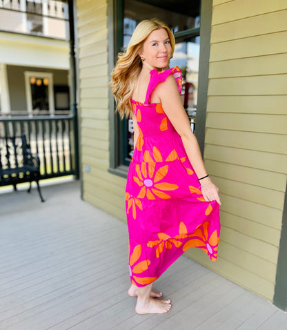 Maui Ruffle Midi Dress