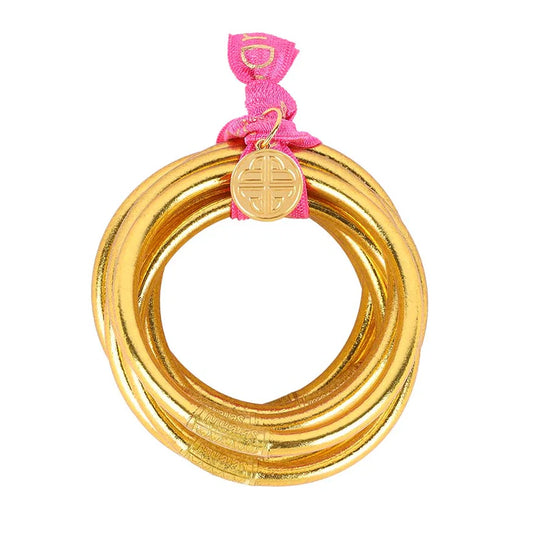 Gold BuDhaGirl All Weather Bangles (Set of 6)