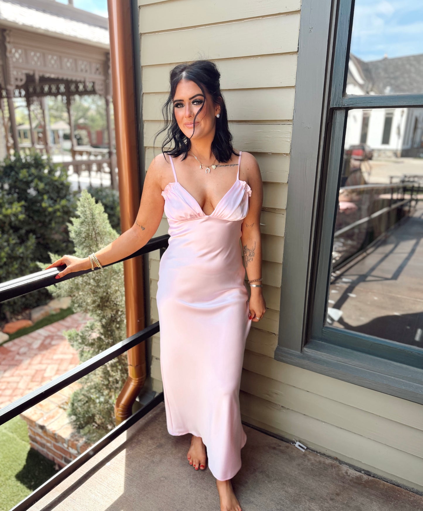 Make Me Blush Satin Dress