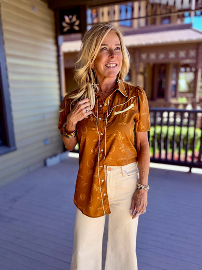 Caramel Rose Yeehaw Top