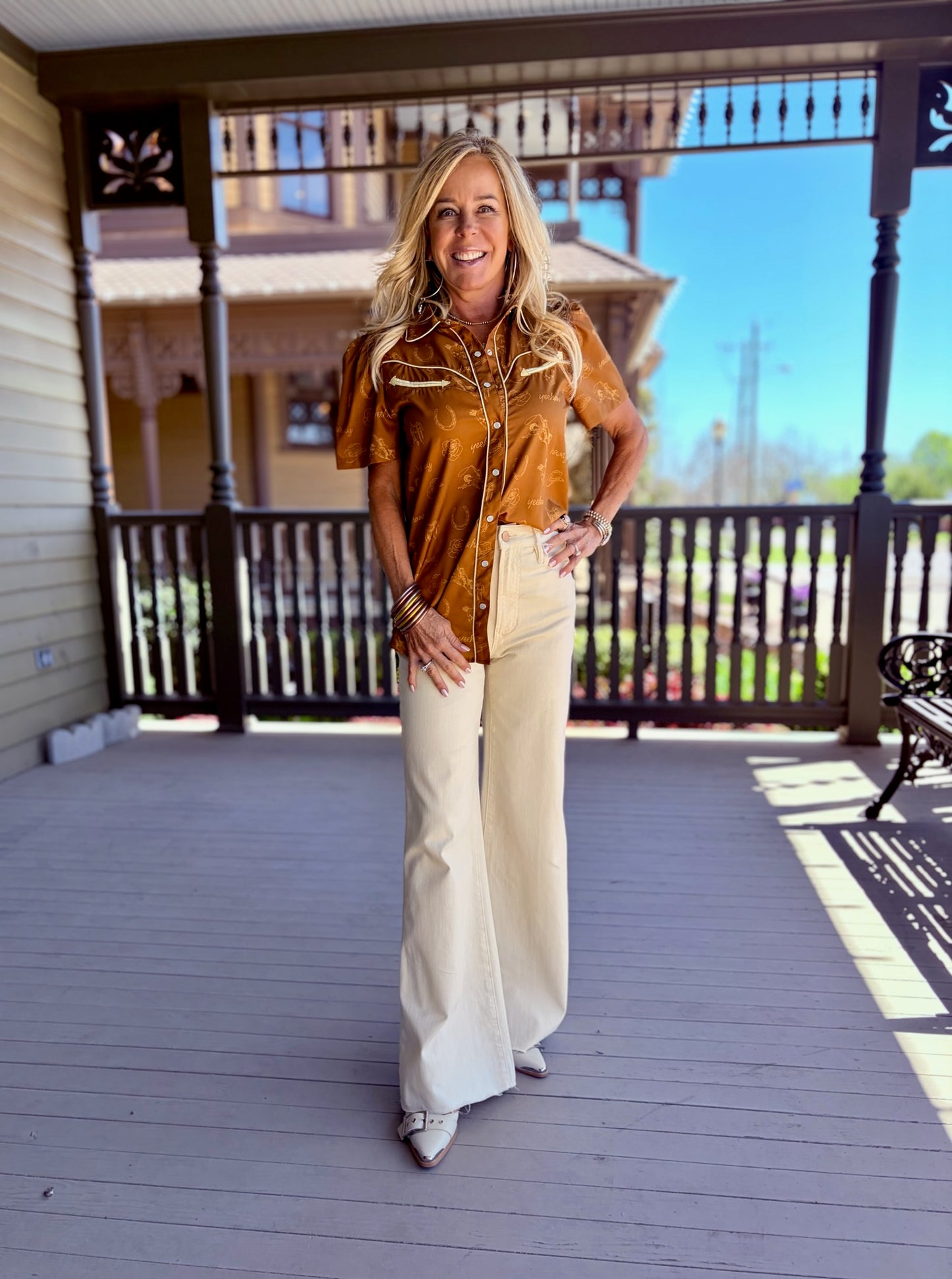 Caramel Rose Yeehaw Top