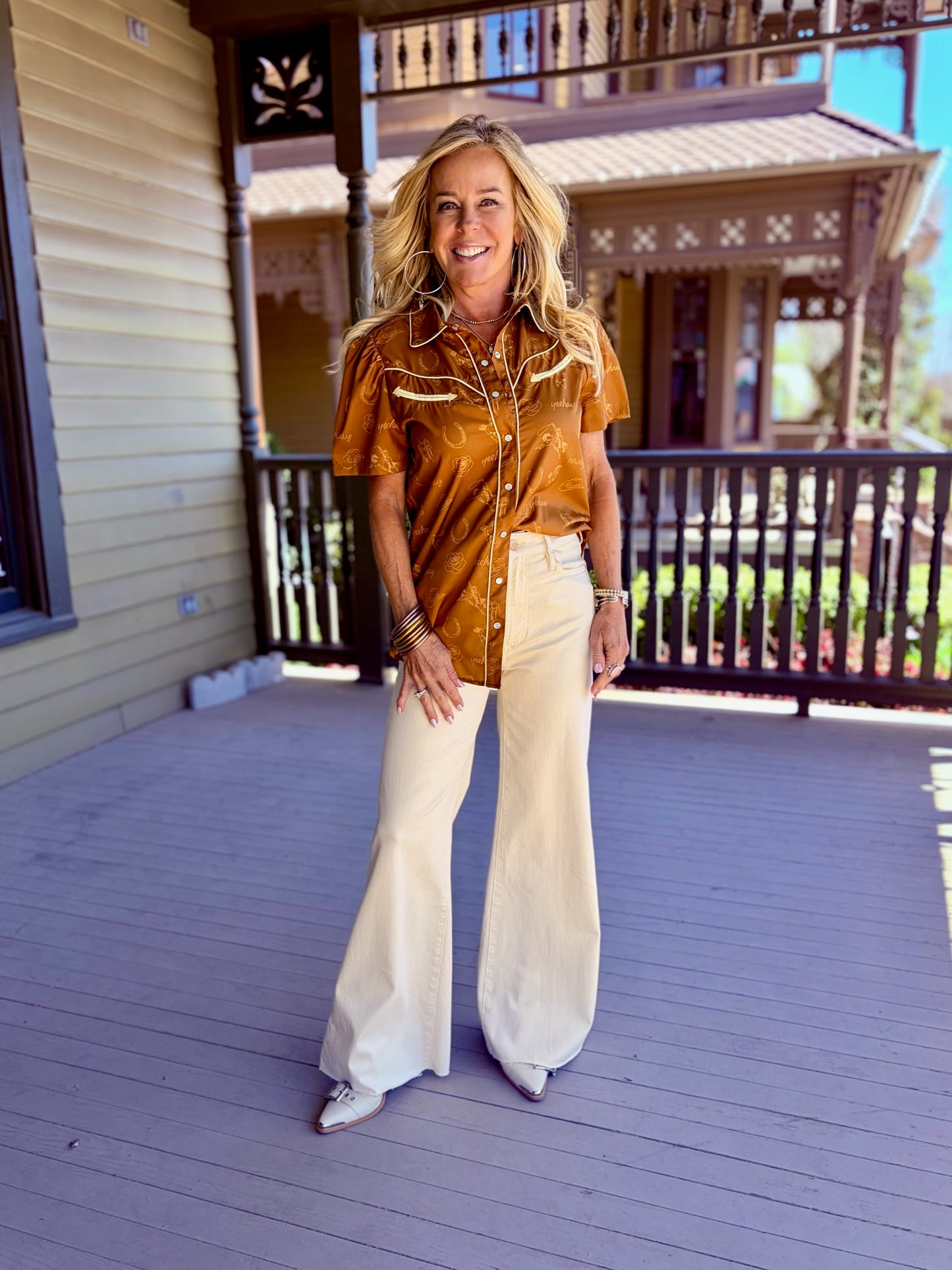 Caramel Rose Yeehaw Top