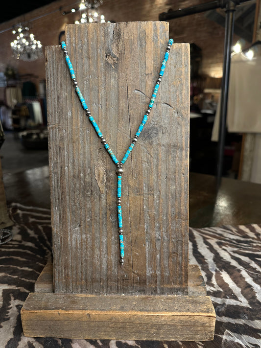 Kingman Heishi Bead Lariat