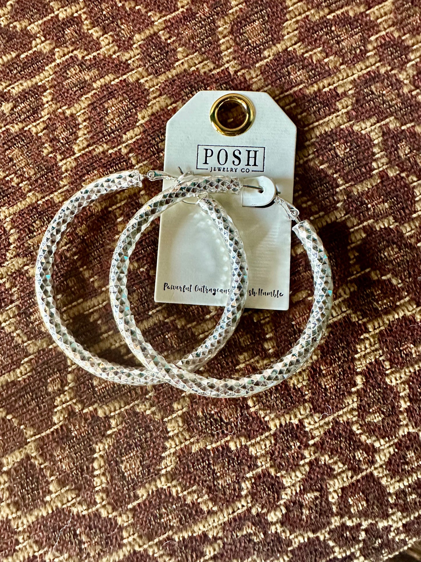 Silver Etched Earring