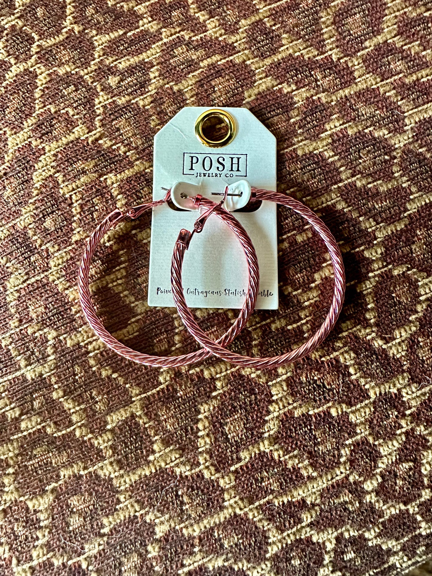 Pink Cable Earrings