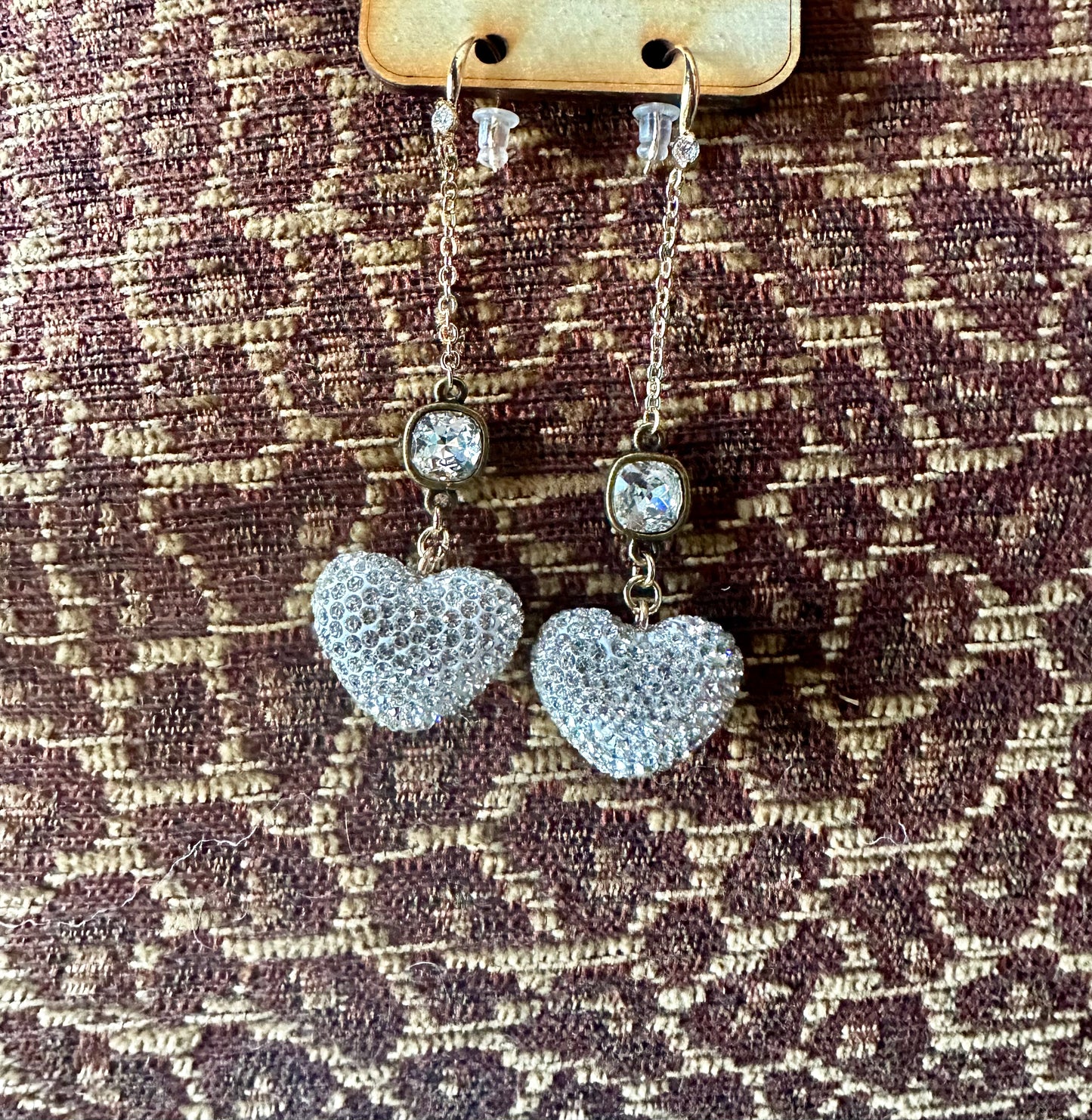 Rhinestone Heart Earrings