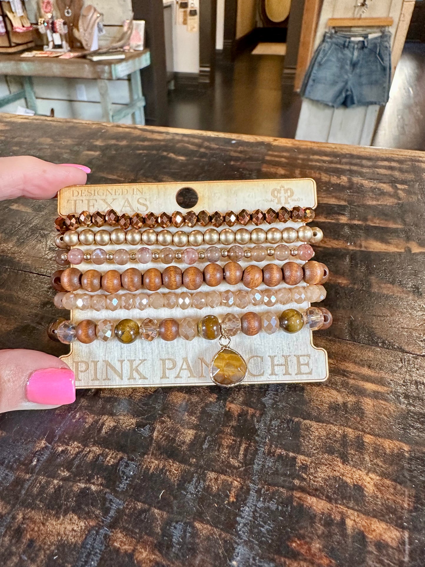 Mixed Brown Bracelet Stack