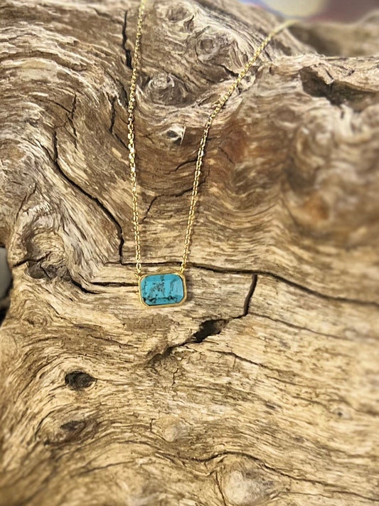 Turquoise Brick Necklace