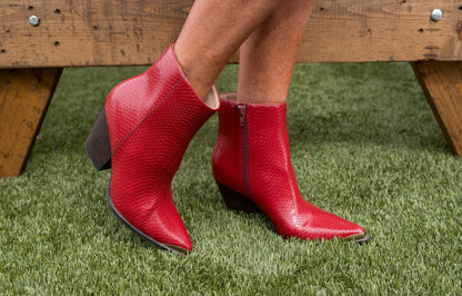 Frankie Red Pointed Toe Bootie