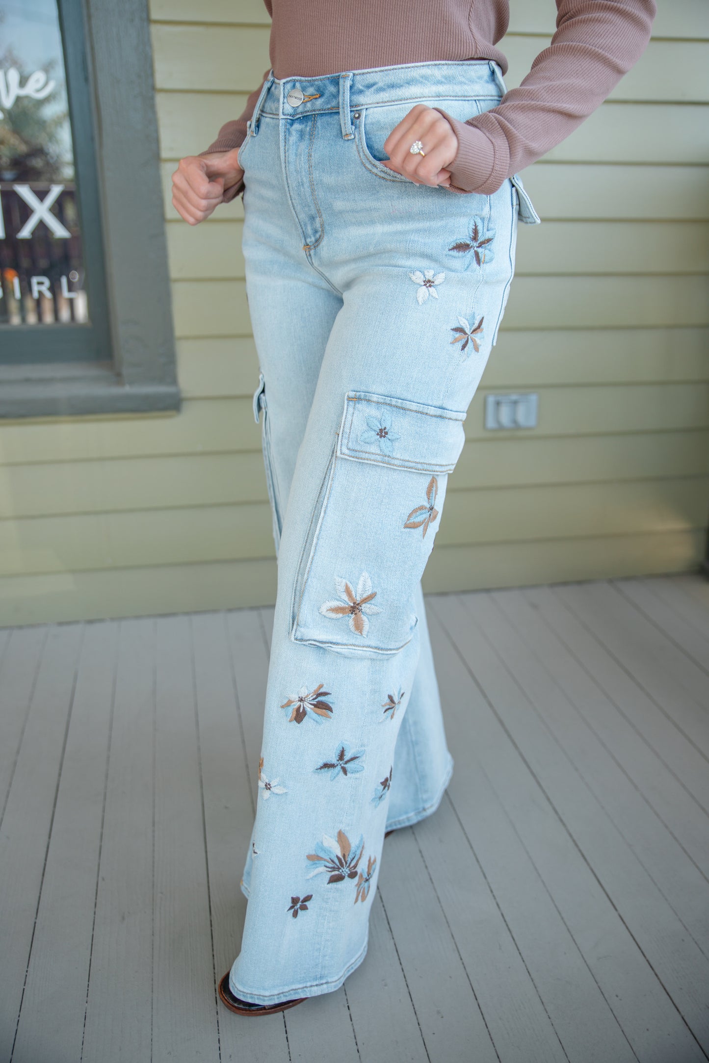 Floral Nights Cargo Jean