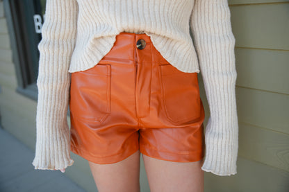 Glam Faux Leather Shorts