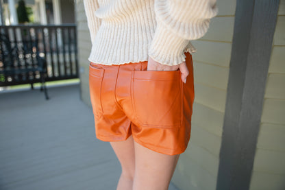 Glam Faux Leather Shorts