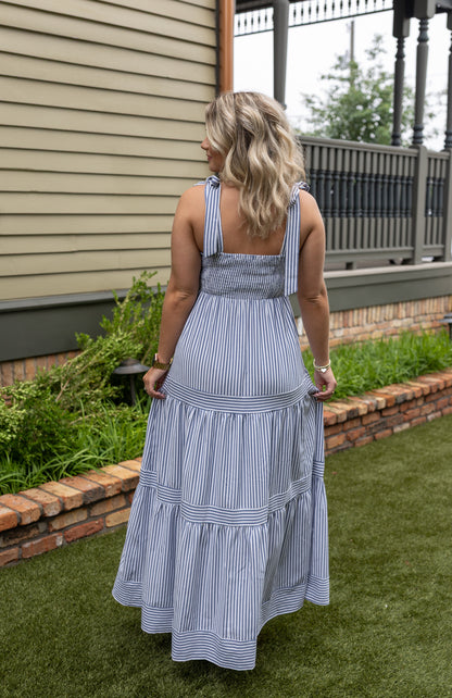 Navy Days Maxi Dress