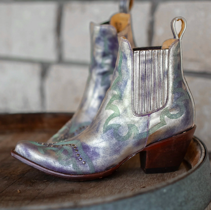 Shay Metallic Lavender Bootie by Old Gringo