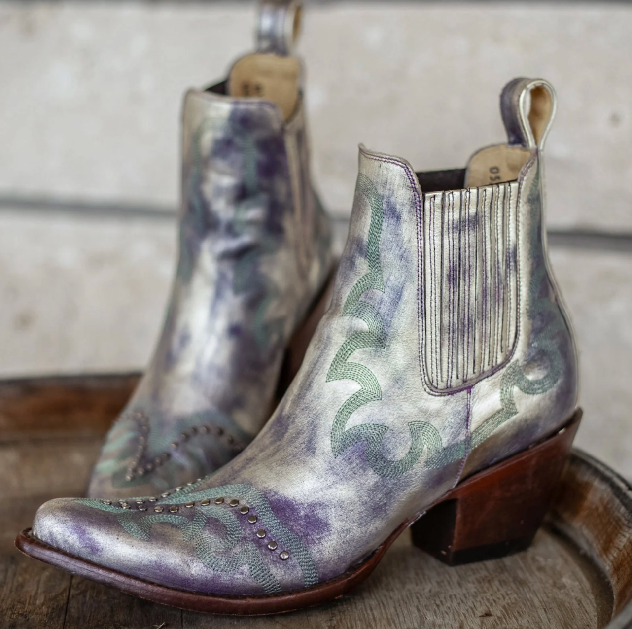 Shay Metallic Lavender Bootie by Old Gringo