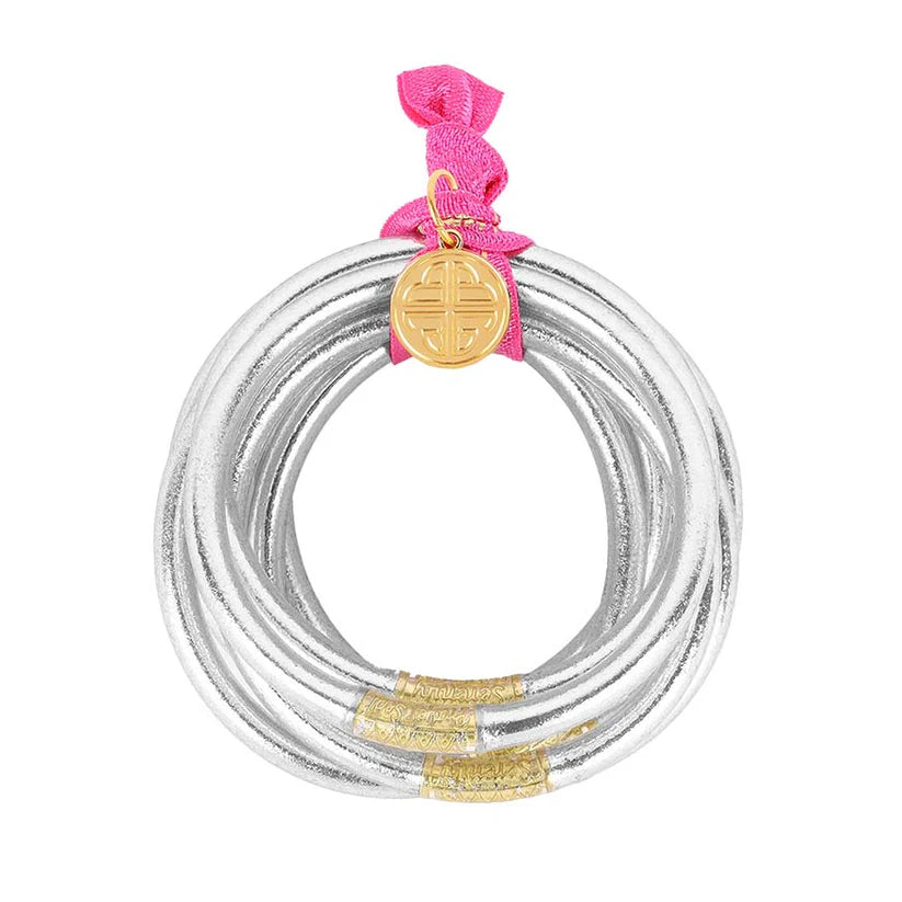 Silver BuDhaGirl All Weather Bangle Set (Set of 6)