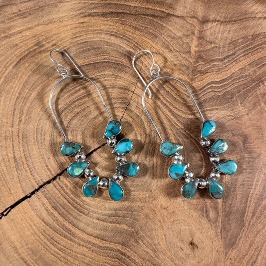 Turquoise Oval Naja Earrings