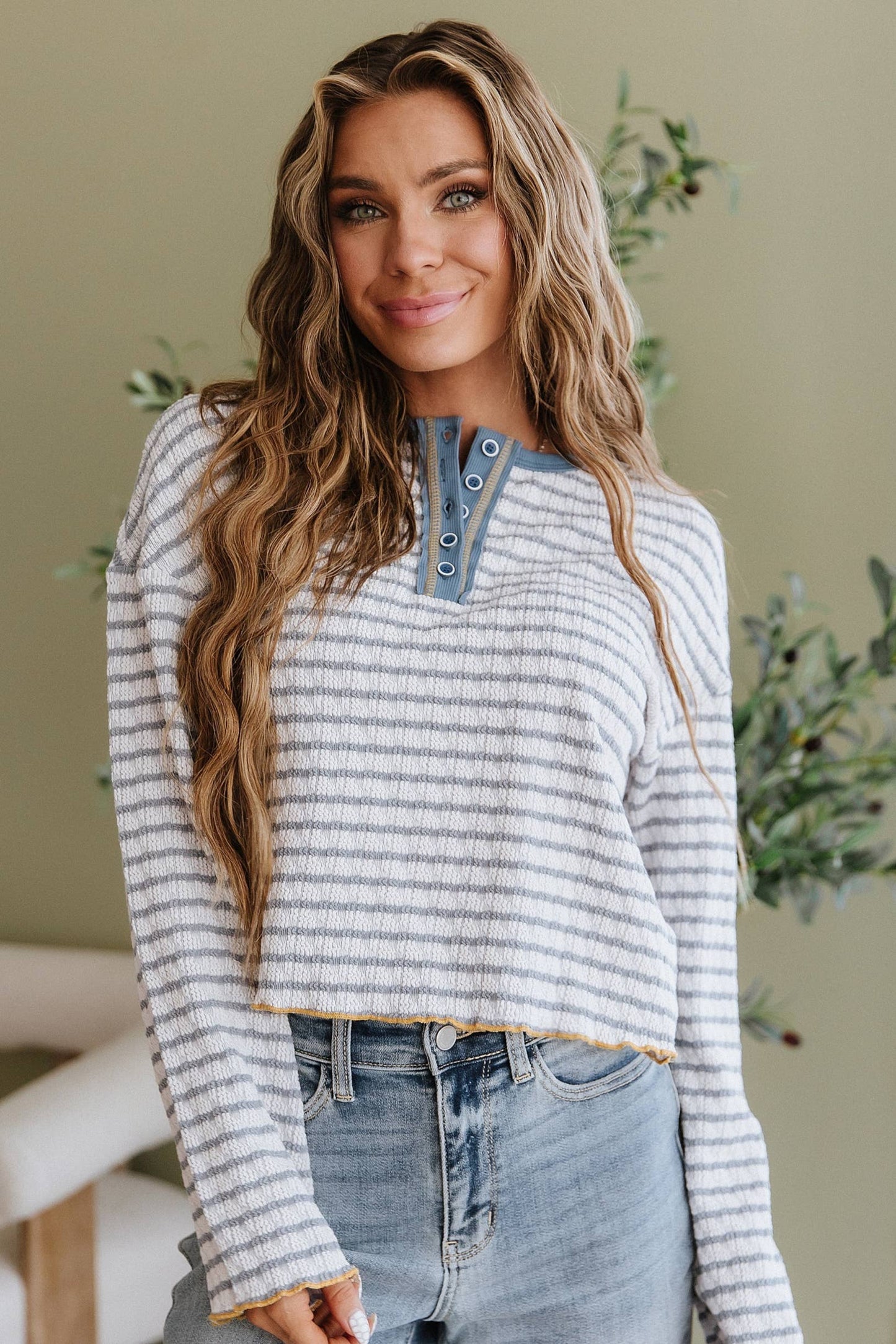 Tina Long Sleeve Henley Top