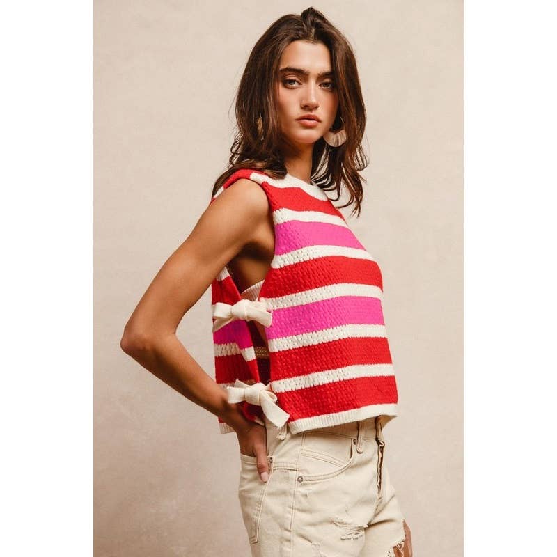 Side Tied Sweater Top