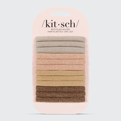 Recycled Nylon Glitter Elastics 12pc