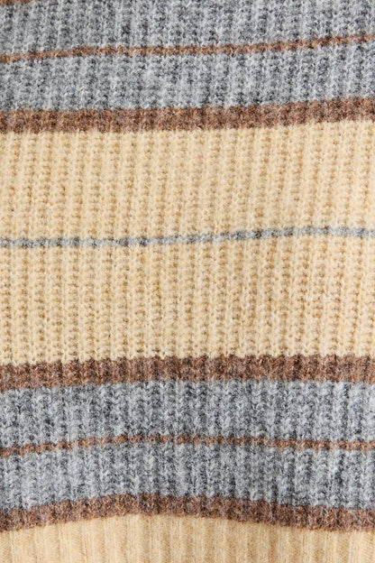 Oversize Crop Stripe Sweater