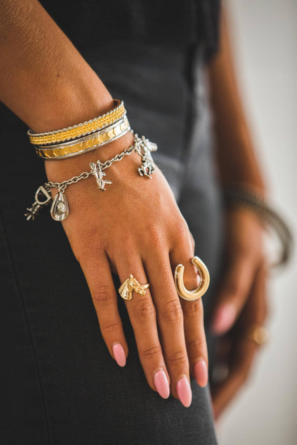 18K Plated Adjustable Horseshoe Ring