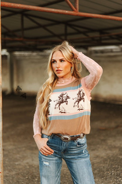 Lariat Lace Mesh Top