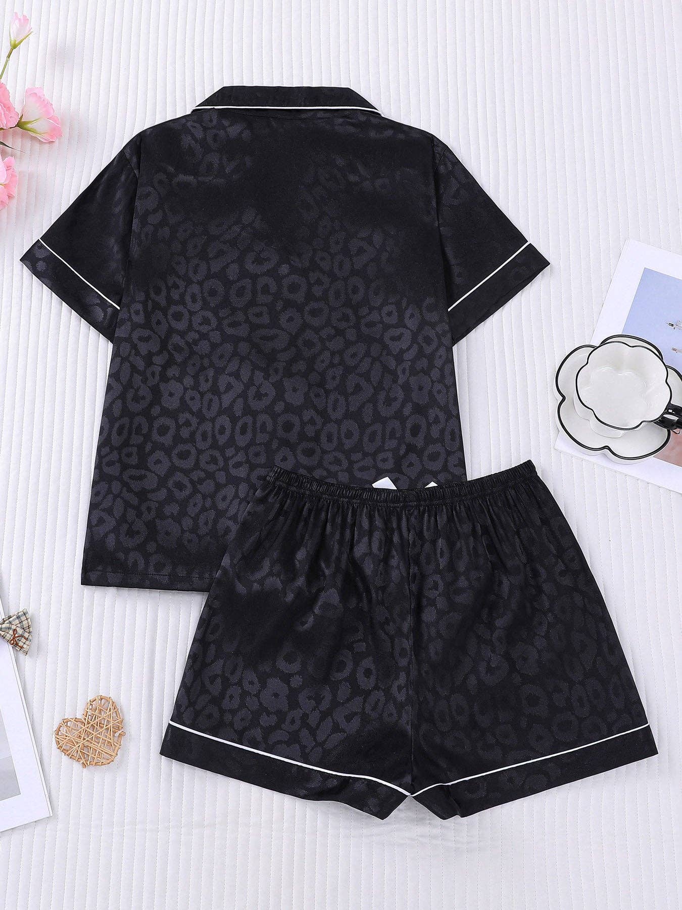 Leopard Print Silky Pajama Set