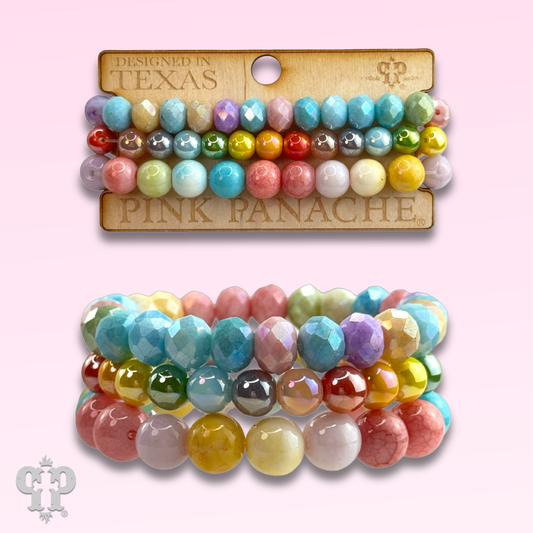 Multi-color mixed bead bracelet