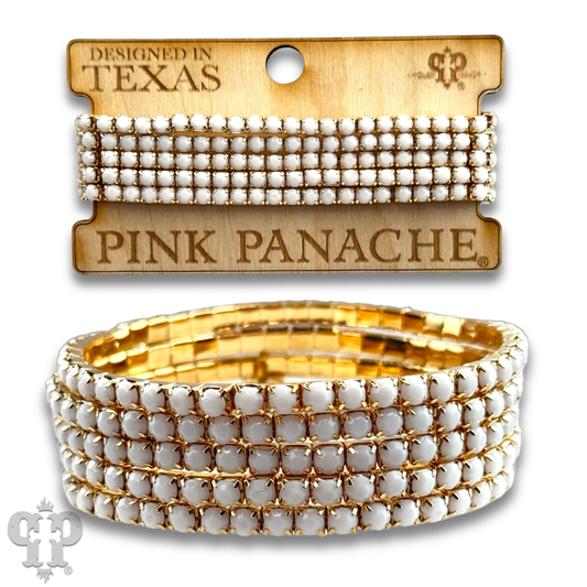 Prong Rhinestone Bead Bracelet