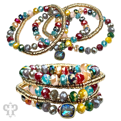 5 Strand & Bead Bracelet & Crystal