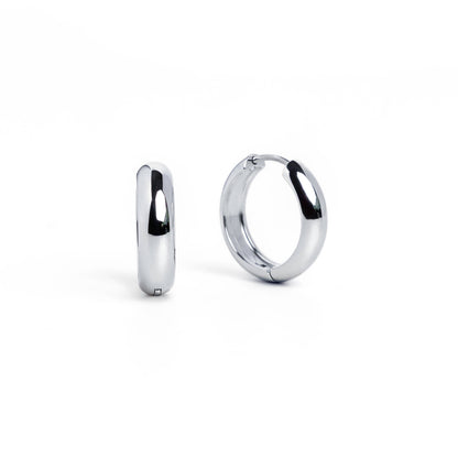 Waterproof 19mm Silver Everyday Hoops