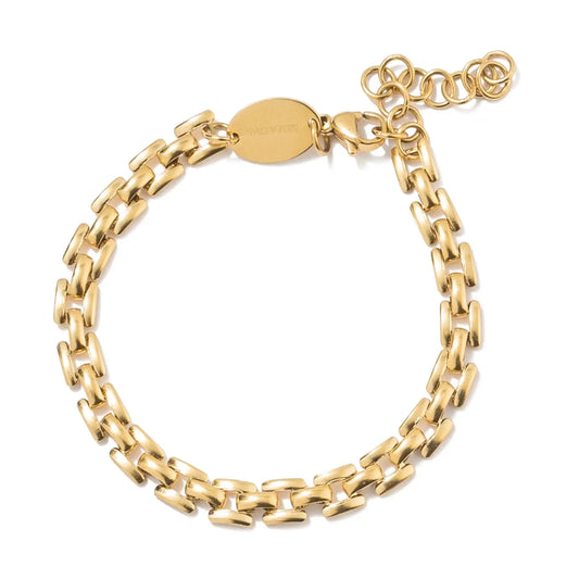 Gold Squared Chain Bracelet