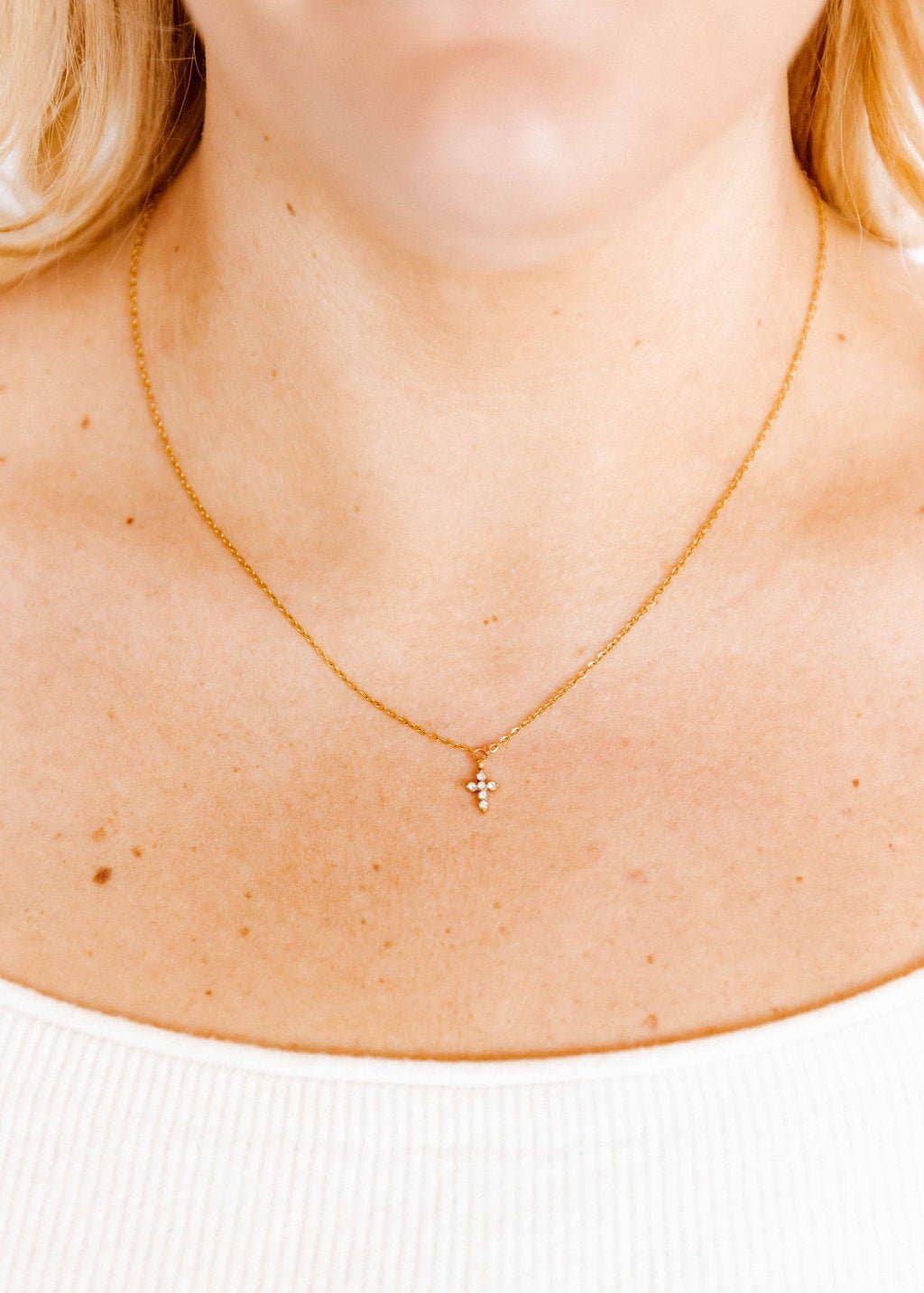 Necklace - Carly Cross Gold