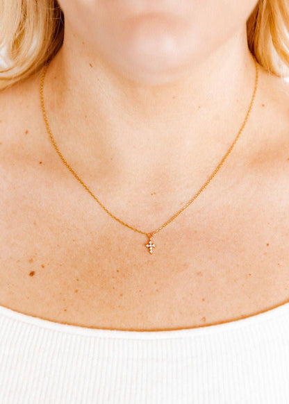 Necklace - Carly Cross Gold