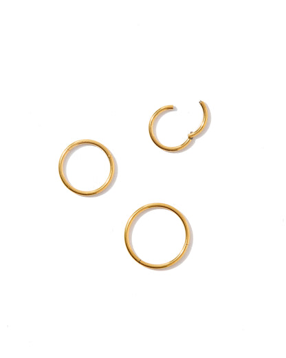 Huggie Infinity Hoop Earrings - Ava Gold 8mm