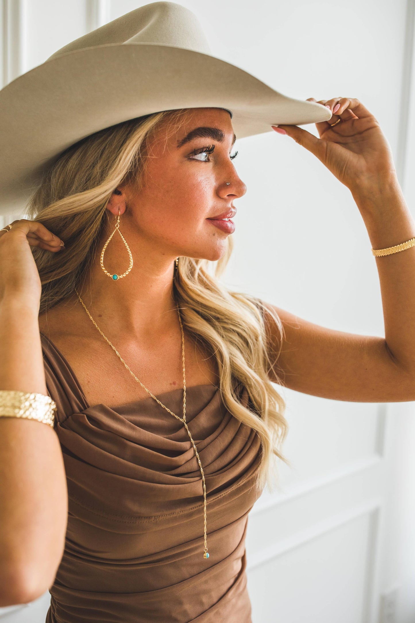 2.25" 18K Teardrop Earring on Fishook