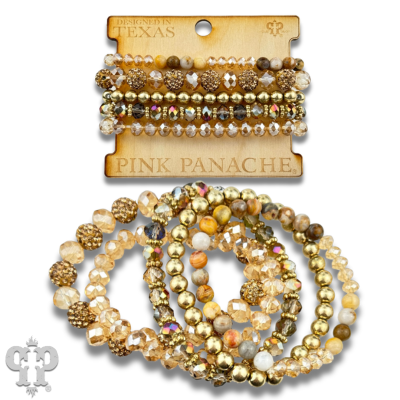 Champagne Bead Bracelet Stack