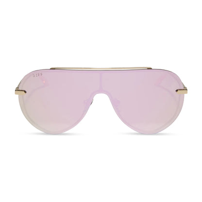 DIFF Imani Gold/Cherry Mirror Sunglasses