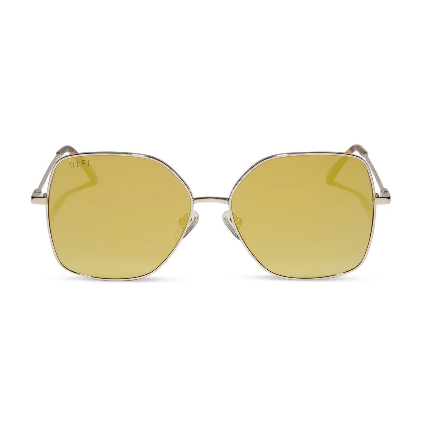 DIFF Iris Gold Brillians Mirror Sunglasses