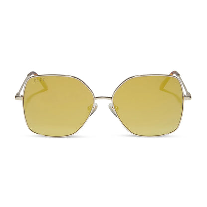 DIFF Iris Gold Brillians Mirror Sunglasses