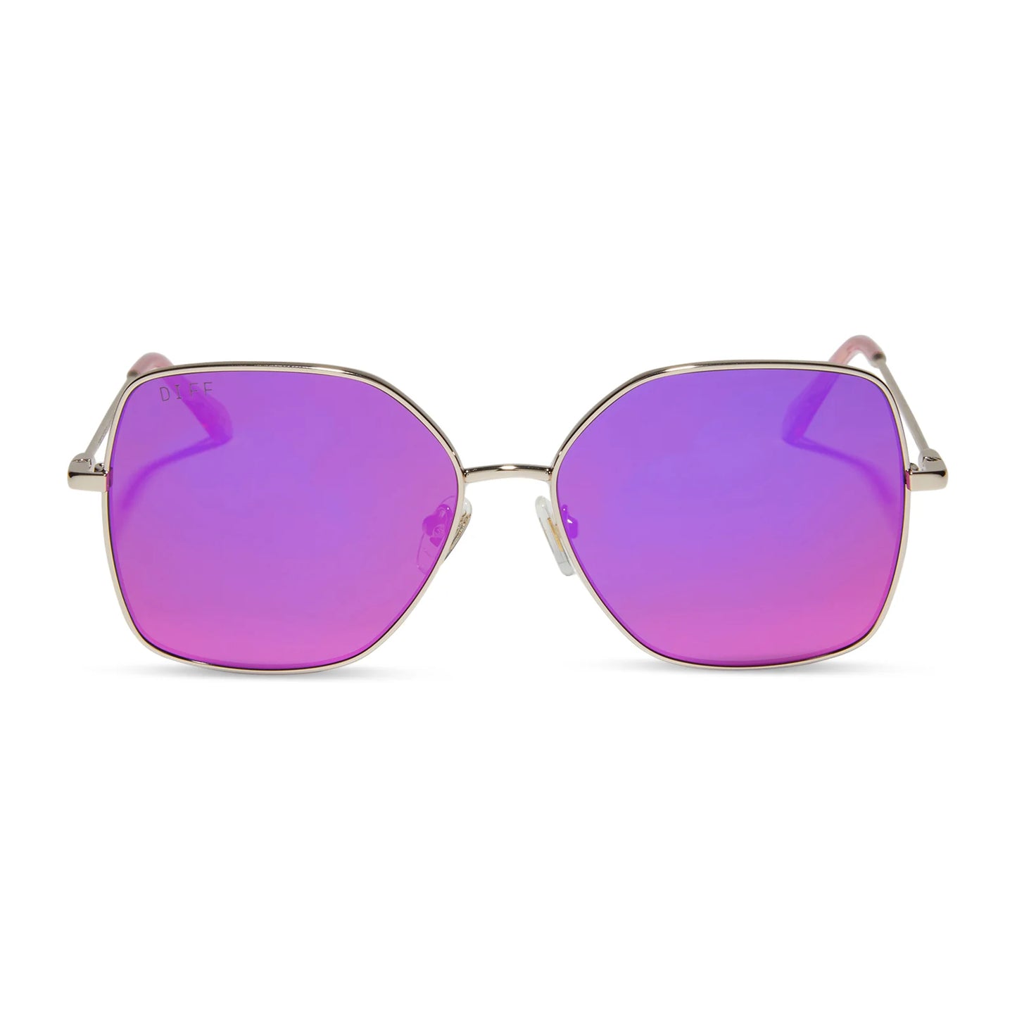 DIFF Iris Gold Pink Mirror Sunglasses