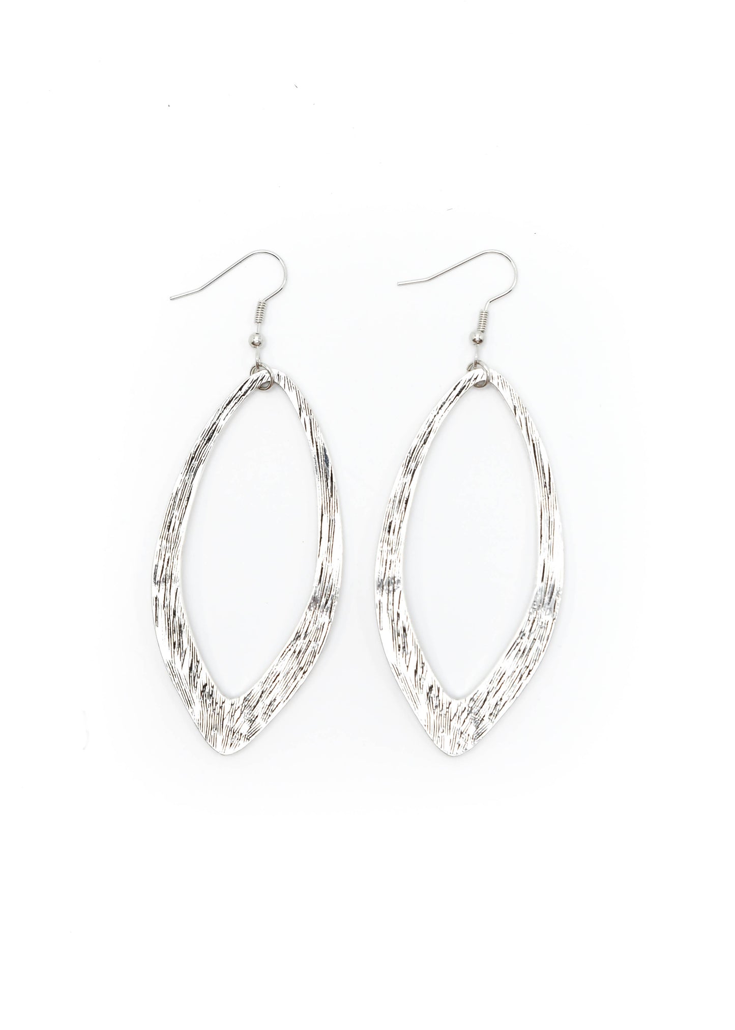 Large Wavy Cut-Out Silver Earring